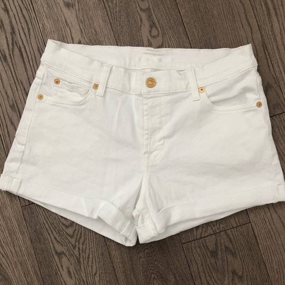 7 for All Mankind | White Denim Shorts | Size 27 - Picture 7 of 12